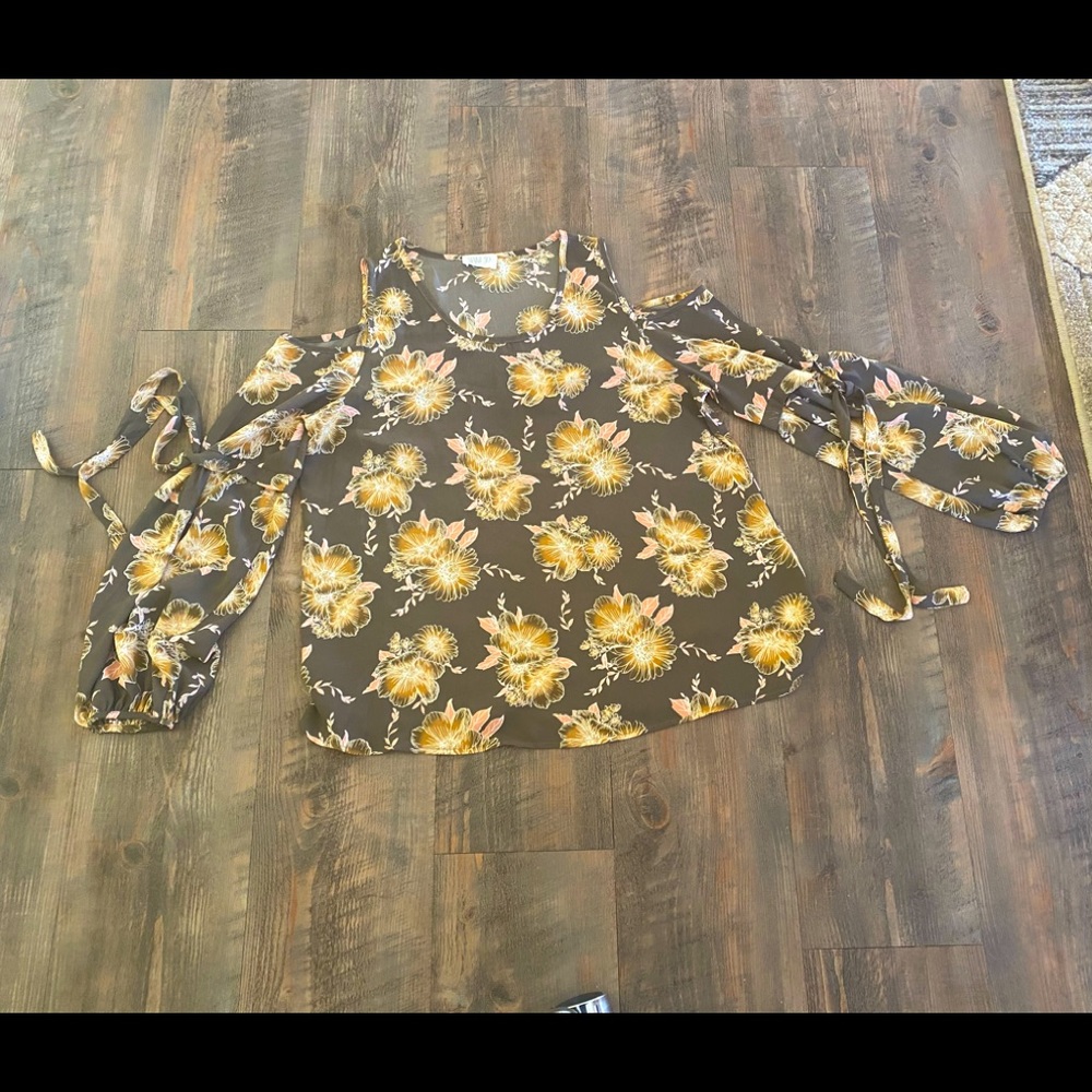 Sienna Sky Cold Shoulder Floral Top